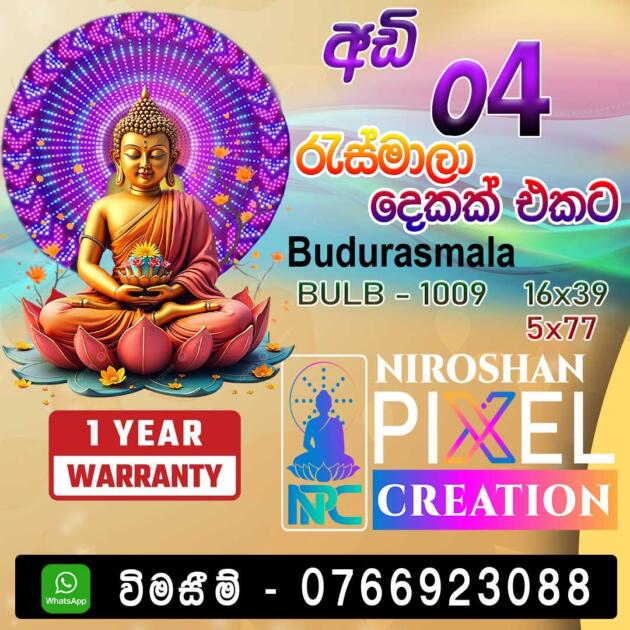 Budurasmala PIXEL LED (බුදු රැස් මාලා දෙකක් එකට ) අඩි 4' බල්බ් 1009