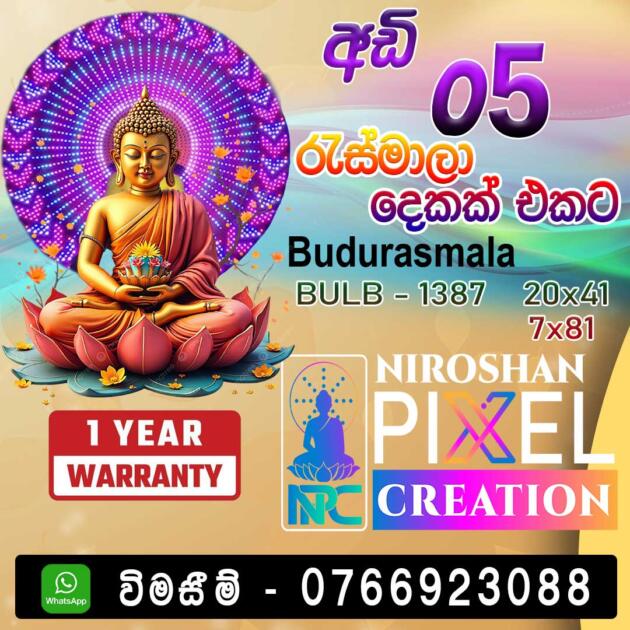 Budurasmala PIXEL LED (බුදු රැස් මාලා දෙකක් එකට ) අඩි 5' බල්බ් 1387